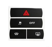 Vidonergy Calcomanía de reparación de botones para S-Max, repuesto para descongelador de botón de peligro desgastado y para interruptores ESP, negro con letras blancas, vinilo de alta calidad, 1