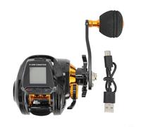 Vidonergy Carrete digital de cebo con contador de línea, relación de transmisión 6.3:1, rodamientos de acero inoxidable 5+1, recargable por USB, para rafting y pesca de cebo, mano derecha,