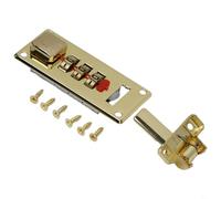 Vidonergy Cerradura de combinación para caja de madera, pestillo de hierro de 65 x 29 mm con diseño retro, acabado dorado y plateado, cierre seguro para joyero, caja de herramientas, maleta (amarillo