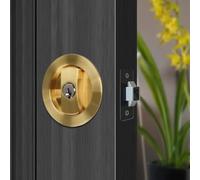 Vidonergy Cerradura de puerta corrediza de aleación de zinc con cierre de gancho integrado invisible para privacidad del baño, se adapta a puertas de madera de 35 a 50 mm de grosor, para una fácil