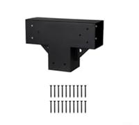 Vidonergy Kit de soporte de esquina para pérgola de 4 x 4, 3 vías, accesorios de acero en ángulo recto para glorieta de bricolaje, estructura de jardín con soporte de base, soporte de pérgola de acero