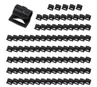 Vidonergy Paquete de 100 ganchos de plástico para toldos de camping y caravanas, clips en C con diámetro interior de 9 a 25 mm, boca de cincha de 20 mm, negro (16 mm)