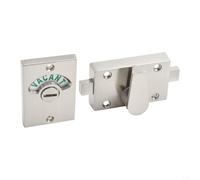 Vidonergy Perno de bloqueo indicador de inodoro de aleación de zinc con indicador vacante/ocupado para puerta de baño, color plateado