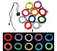 VIDOO 2M 10 Colores 12V Flexible Neón EL Cable Luz Fiesta Decor Luz-Naranja