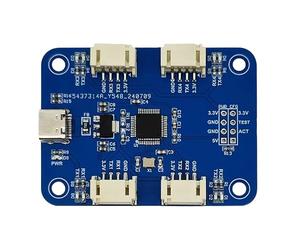 VIDOO Adaptador Puerto Serial USB a TTL CH344Q Módulo UART Cuatro Canales Entrada Type-C 5V Expansión Multi Puerto Serial