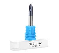 VIDOO Fresa de Chaflanado Carburo 2 Flautas 90 Grados 2-12mm HRC45 Fresa de Extremo-6mm