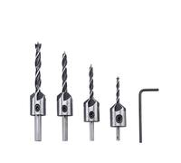 VIDOO Juego de 4 Brocas Avellanadoras HSS 3-6mm Escariador Carpintería Piloto
