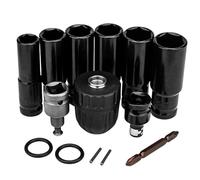 VIDOO Kit Adaptadores Vasos Hexagonales para Atornillador Impacto 14 Piezas Adaptador Mandril Taladro Metal Plata Negro Alta Dureza Specs Versátiles