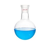 VIDOO Matraz de Ebullición de Fondo Redondo con Cuello Simple y Junta Cónica Estándar, Vidrio Borosilicato 3.3 para Destilación y Reacciones Químicas, 24/29 10ml