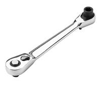 VIDOO Mini Llave Trinquete 2-en-1 72 Dientes Diseño Doble Cabeza Cromado Acepta Puntas Hex 1/4" Fuerza Magnética Espacios Estrechos