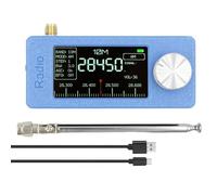 VIDOO Mini Radio Bolsillo ESP32-S3 SI4732 Recepción Radio Pantalla IPS 1.9pulgadas LSB/USB/AM/FM Radio 0.5-108mhz HF SW MW VHF-Azul