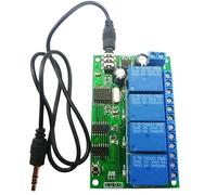 VIDOO Módulo Relé Control Remoto Decodificador Señal Tono DTMF 4 Canales AD22B04 MT8870 12V DC para PLC Hogar Inteligente con Cable