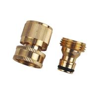 VIDOO Racor Rápido Manguera Latón 3/4" Set Macho y Hembra Conector Riego Estilo Europeo Anti-Fuga Jardinería