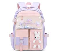 VIDOSCLA Bunny Girls - Mochila escolar Kawaii para niños y niñas, A# Conejo kawaii morado, Small-Kawaii Quicksand Bunny, Classic