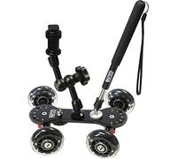 Vidpro SK-22 - Carrito rodante Profesional para cámaras DLSR y videocámaras, Ideal para Disparos y panorámicas de bajo Nivel, Capacidad de 25 Libras, Ruedas de Goma Suave, 7 Puntos de Montaje y Mango