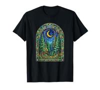 Vidrieras Estilo Luna con Forma de árbol del Bosque Camiseta