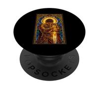 Vidrieras San Miguel Arcángel Guerrero Cristianismo PopSockets PopGrip Adhesivo
