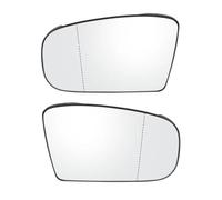 Vidrio a prueba de vibraciones Espejo retrovisor lateral izquierdo derecho con calefacción, lente blanca azul para Mercedes para Benz piezas(1pair White)