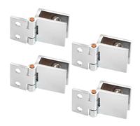 Vidrio con Bisagra Inoxidable, 4pcs Cristal Bisagras para Puertas de Vitrinas y Gabinetes de Vidrio, Adecuado para Vasos de 5-8mm