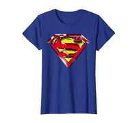 Vidrio con Logotipo de DC Superman Camiseta, Mujer, Azul Real, XXL