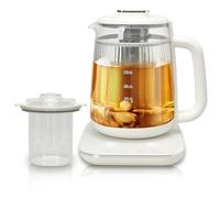 Vidrio de doble capa de 1,5 L - Hervidor eléctrico con olla para guisar 9 en 1 - Tetera multifunción de acero inoxidable - Base de acero Control táctil programable - para sopa, gachas, té de hierbas