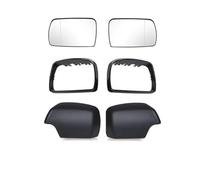 Vidrio De Espejo Para X5 E53 2000-2006 Tapa De Espejo Lateral Soporte Puerta Embellecedor Cristal Retrovisor Anillo Lente Carcasa Marco Calefactable Espejo Retrovisor Externo(White 1 Set 6PC)