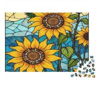 Vidrio de Girasol 1000 Piezas Cartón Extra Grueso Rompecabezas Premium Fans De Adolescentes 12-18 Años Imposible Difícil Desafío Presente Divertido 52x38cm/1000pcs