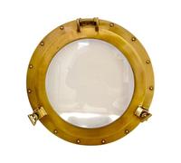 Vidrio de ojo de buey de latón antiguo, ventana náutica redonda de 12 pulgadas, ojo de buey de vidrio transparente, decoración de pared marítima transparente
