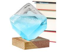Vidrio de tormenta para predicción del tiempo: decoración de barómetro de vidrio en forma de cubo, pantalla de pronóstico de estación meteorológica de escritorio, elegante pieza decorativa para el hog
