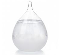 Vidrio de tormenta para predicción del tiempo, predictor del tiempo de vidrio de tormenta en forma de gota con base de madera para escritorio de oficina en casa, 3, 2 x 4, 3 pulgadas