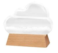 Vidrio de tormenta |.Pronosticador del tiempo de cristal de tormenta en forma de nube con Base de madera, adorno decorativo para botella de predicción del tiempo para el hogar y la Oficina