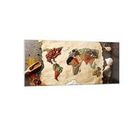 Vidrio Decorativo 120x50cm Moderno Panorámico Cocina Mapa del Mundo - 2832