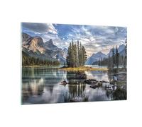 Vidrio Decorativo 120x80cm Moderno Horizontal Paisajes Naturaleza - 4133 | Lago Paisaje Cuadro sobre Vidrio Grande Arte mural Salón Dormitorio Cuadros de Pared Impresión en Cristal Glasprint ARTTOR