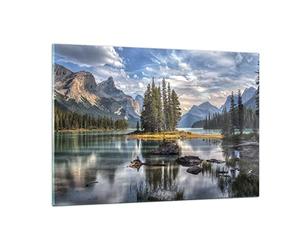 Vidrio Decorativo 120x80cm Moderno Horizontal Paisajes Naturaleza - 4133 | Lago Paisaje Cuadro sobre Vidrio Grande Arte mural Salón Dormitorio Cuadros de Pared Impresión en Cristal Glasprint ARTTOR