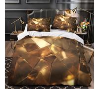 Vidrio Dorado Funda De Edredón Impresión 3D Digital Ámbar Funda Nórdica Familiar Y Niños Juego De Cama Y Funda De Almohada con Cremallera Microfibra 3 Piezas Super King（260x220cm）