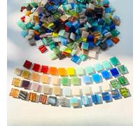 Vidrio para Mosaico 200g Colores Mezclados 1x1cm(B) | 200g vidrio multicolor, ideal mosaicos, vibrante, tamaÃ±o para preciso 1x1cm