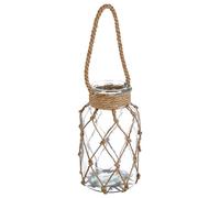 Vidrio Tealight + cuerda rafia H26