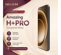 Vidrio templado NILLKIN para OnePlus 15 15R, película protectora antiarañazos, antihuellas, compatible con desbloqueo de huellas dactilares FM5000 Transparente