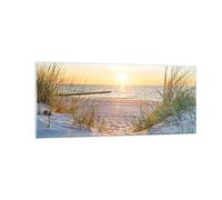 Vidrios decorativos 100x40cm Cuadro Sobre Vidrio Moderno duna playa mar Grande Dormitorio Cocina Cuadros Pared Impresiones Decoracion Salon Impresión en Cristal Wall Art Prints Decor GAB100x40-3989