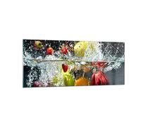 Vidrios decorativos 100x40cm Cuadro Sobre Vidrio Moderno Frutas Agua Splash alimentos Grande Cocina Cuadros Pared Impresiones Decoracion Salon Impresión en Cristal Wall Art Prints GAB100x40-2972