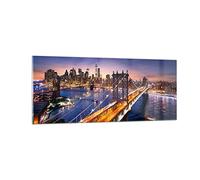 Vidrios decorativos 100x40cm Cuadro Sobre Vidrio Moderno Los eeuu américa nueva york manhattan Grande Cuadros Pared Impresiones Decoracion Salon Impresión en Cristal Wall Art Prints GAB100x40-2820