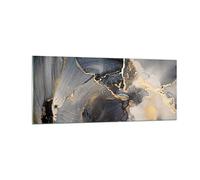 Vidrios decorativos 100x40cm Cuadro Sobre Vidrio Moderno Oscuro Abstracción Oro Grande Dormitorio Cocina Cuadros Pared Impresiones Decoracion Salon Impresión en Cristal Wall Art Prints GAB100x40-4824