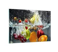 Vidrios decorativos 100x70cm Cuadro Sobre Vidrio Moderno Frutas Agua Splash alimentos Grande Cocina Cuadros Pared Impresiones Decoracion Salon Impresión en Cristal Wall Art Prints GAA100x70-2972