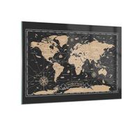 Vidrios decorativos 100x70cm Cuadro Sobre Vidrio Moderno Mapa Del Mundo Antiguo Retro Grande Cocina Cuadros Pared Impresiones Decoracion Salon Impresión en Cristal Wall Art Prints GAA100x70-5430