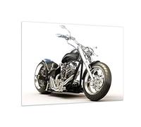 Vidrios decorativos 100x70cm Cuadro Sobre Vidrio Moderno Motocicleta motor velocidad cromo Grande Cocina Cuadros Pared Impresiones Decoracion Salon Impresión en Cristal Wall Art Prints GAA100x70-2427
