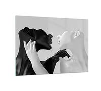 Vidrios decorativos 100x70cm Cuadro Sobre Vidrio Moderno Negro Blanco Estatua Grande Dormitorio Cocina Cuadros Pared Impresiones Decoracion Salon Impresión en Cristal Wall Art Prints GAA100x70-4736
