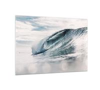 Vidrios decorativos 100x70cm Cuadro Sobre Vidrio Moderno Ola Mar Océano Grande Dormitorio Cocina Cuadros Pared Impresiones Decoracion Salon Impresión en Cristal Wall Art Prints Decor GAA100x70-4516