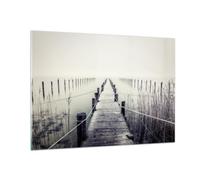 Vidrios decorativos 100x70cm Cuadro Sobre Vidrio Moderno Puente Lago Silencio Grande Dormitorio Cocina Cuadros Pared Impresiones Decoracion Salon Impresión en Cristal Wall Art Prints GAA100x70-5937