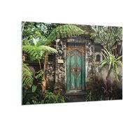 Vidrios decorativos 100x70cm Cuadro Sobre Vidrio Moderno Puerta Puerta Verde Grande Dormitorio Cocina Cuadros Pared Impresiones Decoracion Salon Impresión en Cristal Wall Art Prints GAA100x70-5078