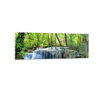 Vidrios decorativos 160x50cm Cuadro Sobre Vidrio Moderno Cascada bosque medio ambiente Grande XXL Cocina Cuadros Pared Impresiones Decoracion Salon Impresión en Cristal Wall Art Prints GAB160x50-2664